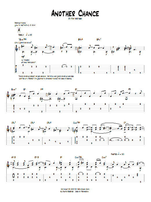 Pat Metheny Another Chance Sheet Music Notes & Chords for Guitar Tab - Download or Print PDF