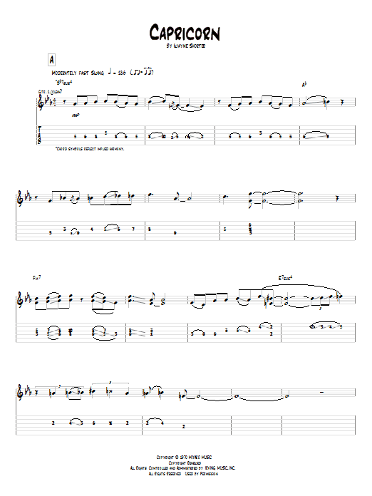 Pat Metheny Capricorn Sheet Music Notes & Chords for Guitar Tab - Download or Print PDF