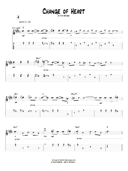 Pat Metheny Change Of Heart Sheet Music Notes & Chords for Real Book – Melody & Chords - Download or Print PDF