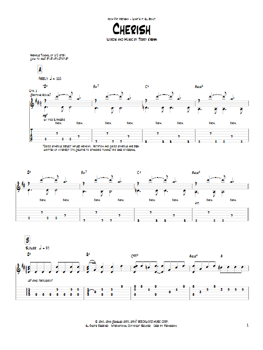 Pat Metheny Cherish Sheet Music Notes & Chords for Guitar Tab - Download or Print PDF