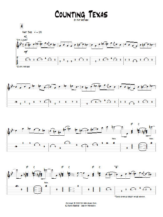 Pat Metheny Counting Texas Sheet Music Notes & Chords for Real Book – Melody & Chords - Download or Print PDF