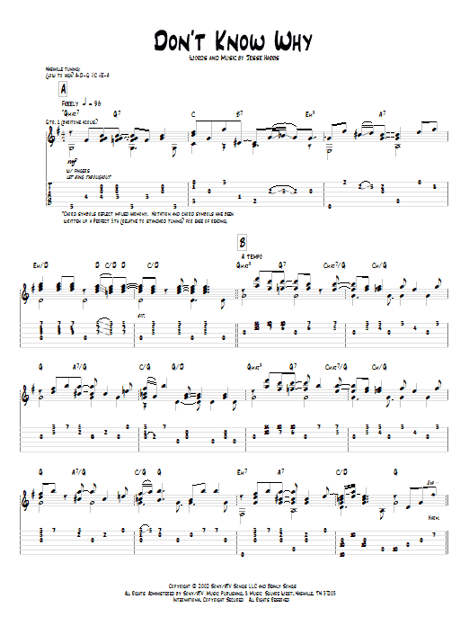 Pat Metheny Don't Know Why Sheet Music Notes & Chords for Guitar Tab - Download or Print PDF