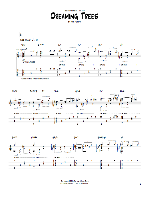 Pat Metheny Dreaming Trees Sheet Music Notes & Chords for Real Book – Melody & Chords - Download or Print PDF