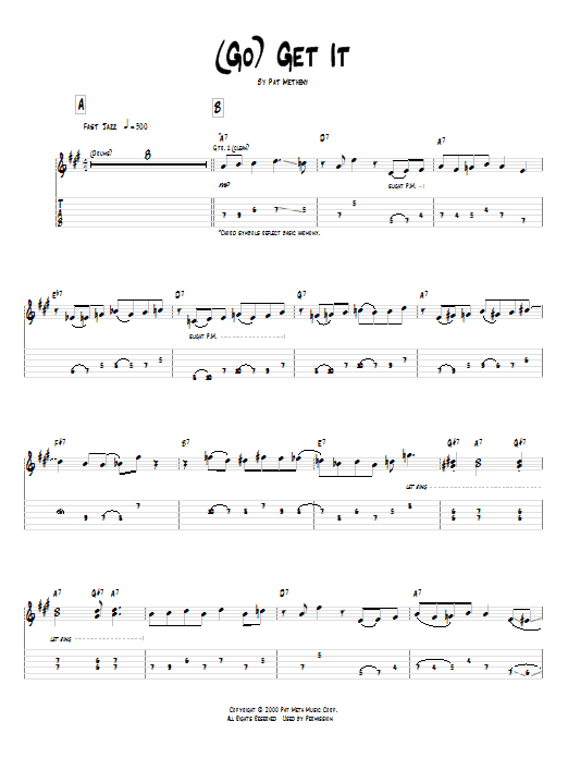 Pat Metheny (Go) Get It Sheet Music Notes & Chords for Guitar Tab - Download or Print PDF