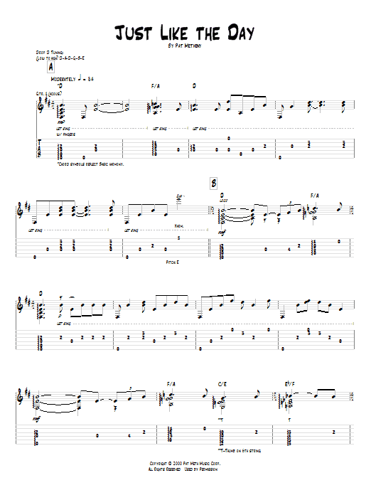 Pat Metheny Just Like The Day Sheet Music Notes & Chords for Real Book – Melody & Chords - Download or Print PDF