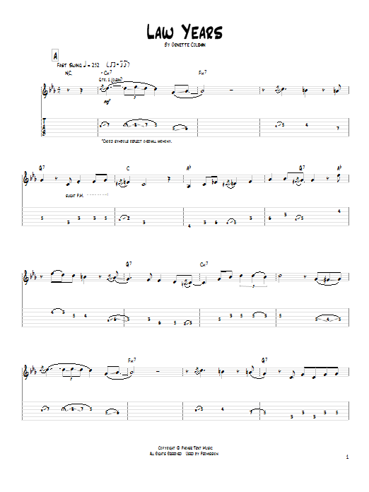 Pat Metheny Law Years Sheet Music Notes & Chords for Guitar Tab - Download or Print PDF