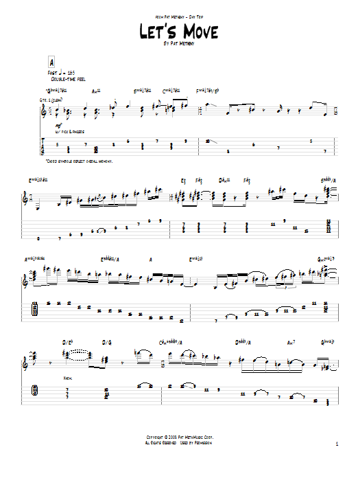 Pat Metheny Let's Move Sheet Music Notes & Chords for Real Book – Melody & Chords - Download or Print PDF