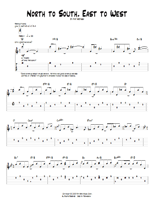 Pat Metheny North To South, East To West Sheet Music Notes & Chords for Guitar Tab - Download or Print PDF Pat Metheny North To South, East To West Sheet Music Notes & Chords for Guitar Tab - Download or Print PDF