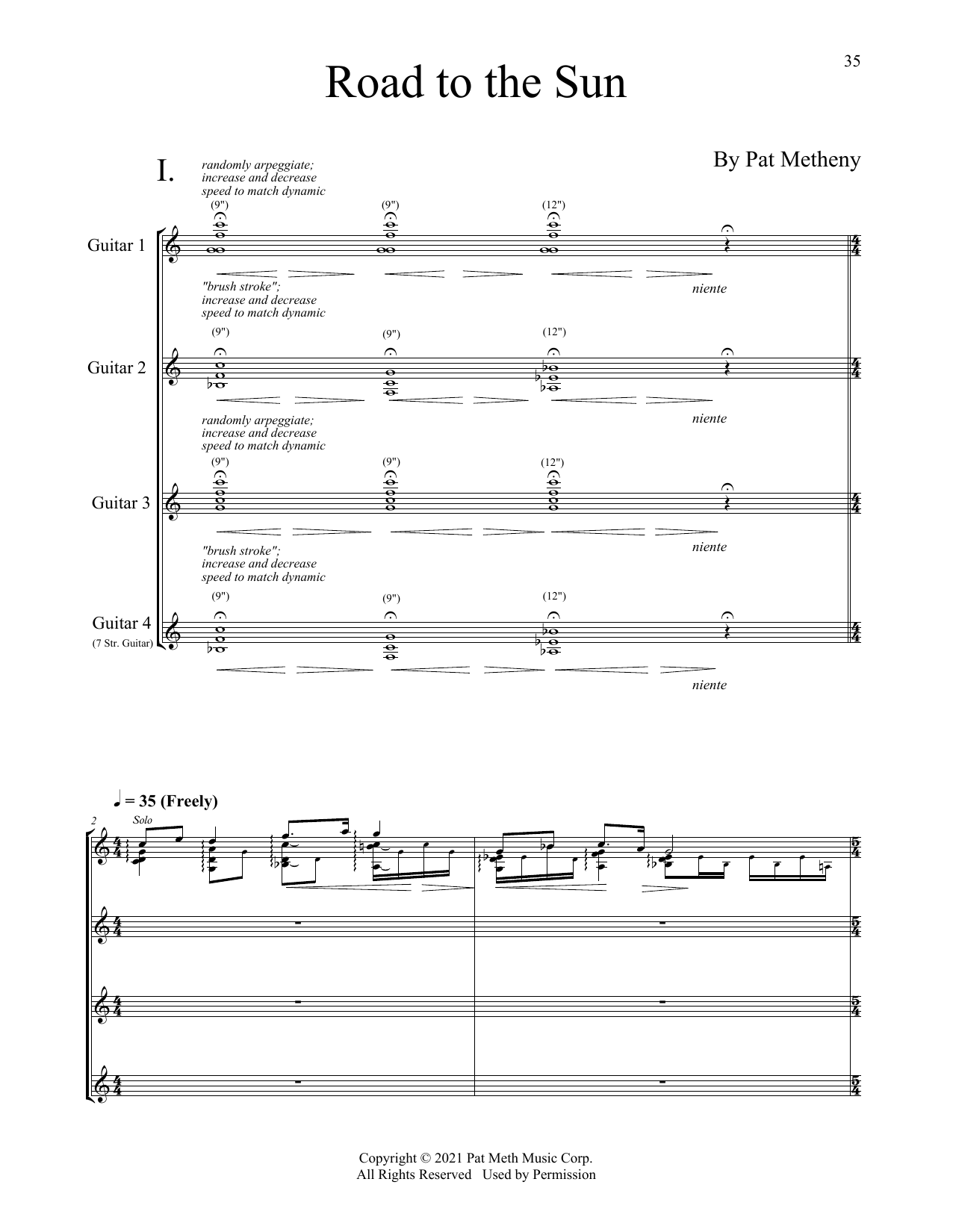 Pat Metheny Road To The Sun Sheet Music Notes & Chords for Transcribed Score - Download or Print PDF
