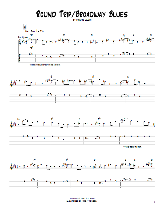 Pat Metheny Round Trip / Broadway Blues Sheet Music Notes & Chords for Guitar Tab - Download or Print PDF