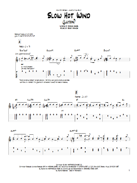 Pat Metheny Slow Hot Wind (Lujon) Sheet Music Notes & Chords for Guitar Tab - Download or Print PDF