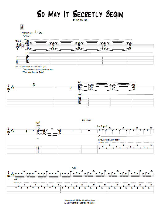 Pat Metheny So May It Secretly Begin Sheet Music Notes & Chords for Guitar Tab - Download or Print PDF