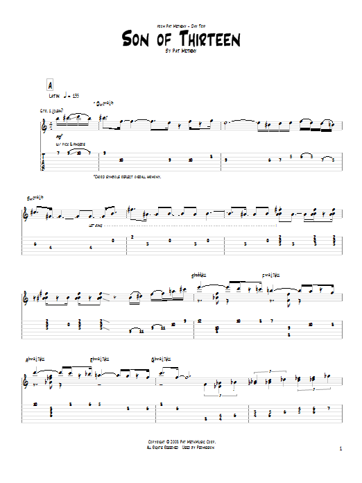 Pat Metheny Son Of Thirteen Sheet Music Notes & Chords for Real Book – Melody & Chords - Download or Print PDF