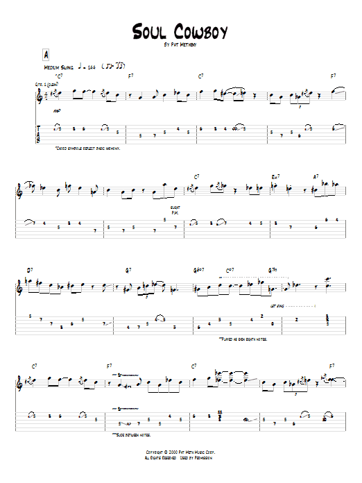 Pat Metheny Soul Cowboy Sheet Music Notes & Chords for Guitar Tab - Download or Print PDF
