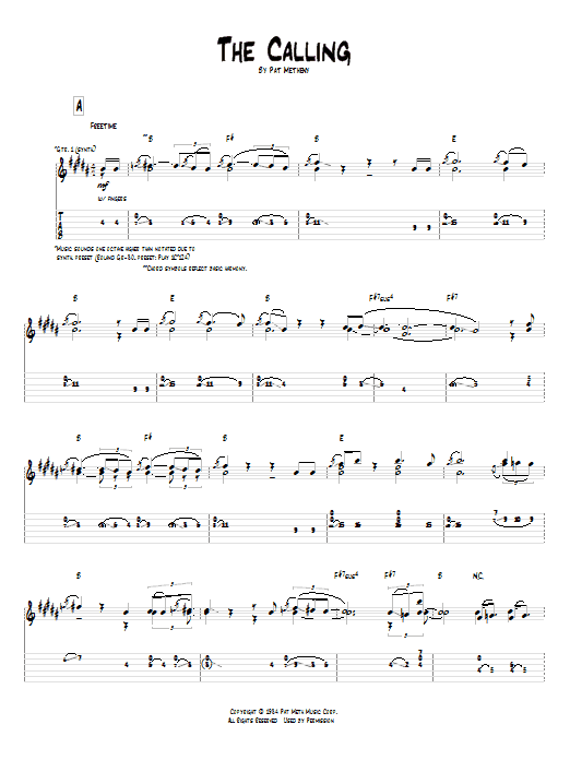 Pat Metheny The Calling Sheet Music Notes & Chords for Guitar Tab - Download or Print PDF