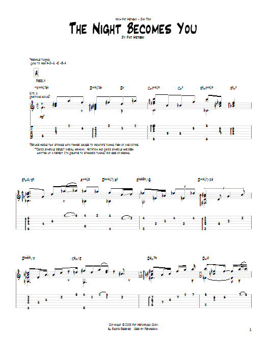 Pat Metheny The Night Becomes You Sheet Music Notes & Chords for Real Book – Melody & Chords - Download or Print PDF