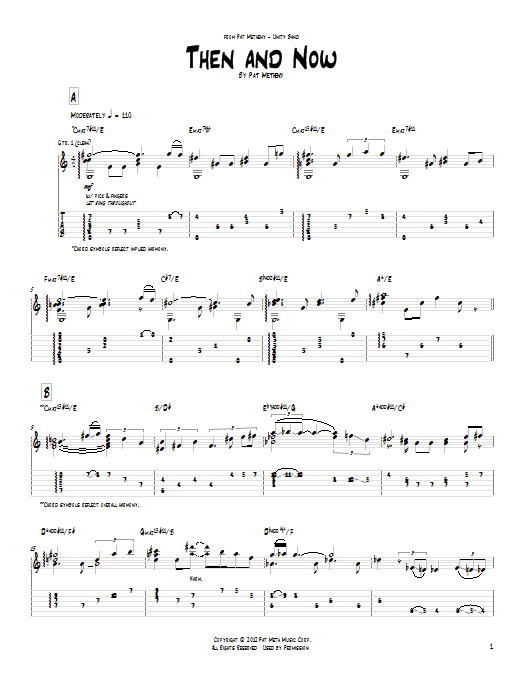 Pat Metheny Then And Now Sheet Music Notes & Chords for Real Book – Melody & Chords - Download or Print PDF