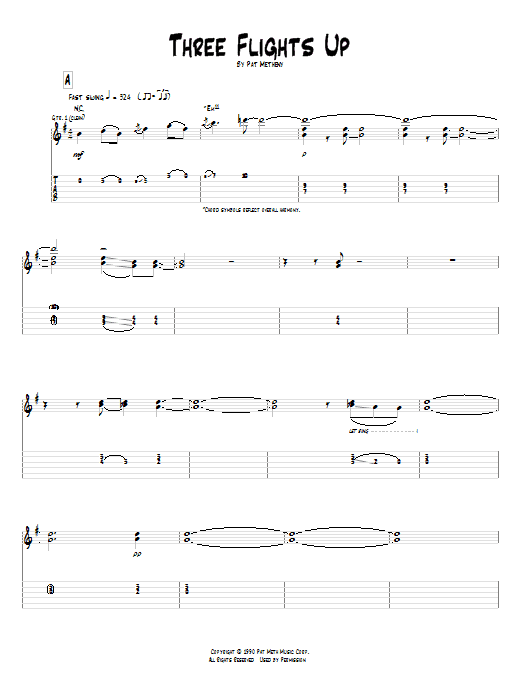 Pat Metheny Three Flights Up Sheet Music Notes & Chords for Real Book – Melody & Chords - Download or Print PDF