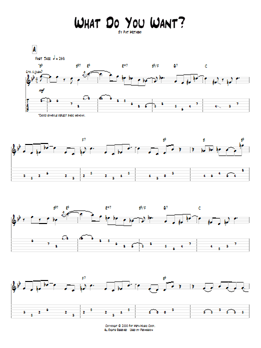 Pat Metheny What Do You Want? Sheet Music Notes & Chords for Guitar Tab - Download or Print PDF