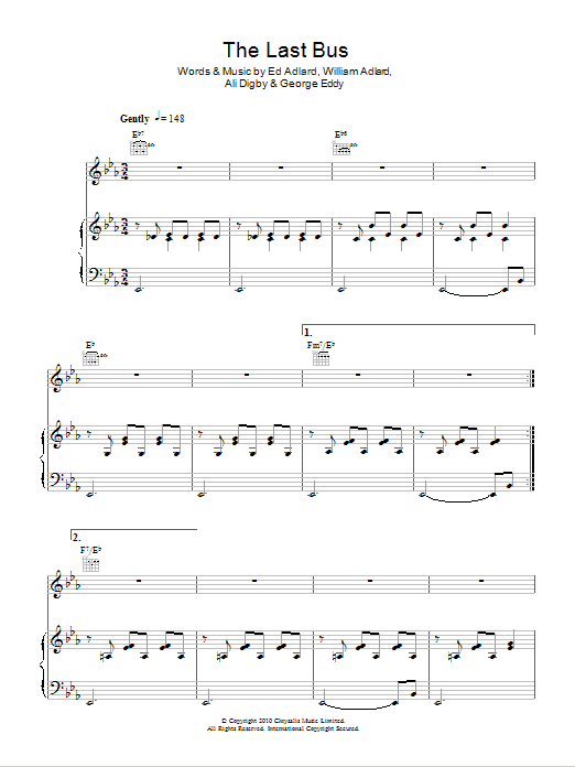 Patch William The Last Bus Sheet Music Notes & Chords for Piano, Vocal & Guitar - Download or Print PDF