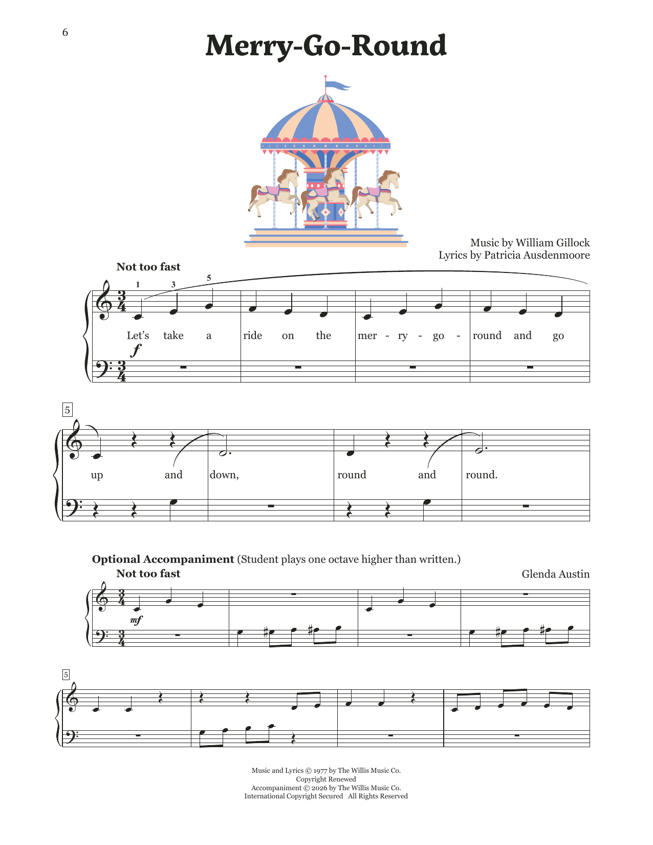 Patricia Ausdenmoore Merry-Go-Round Sheet Music Notes & Chords for Educational Piano - Download or Print PDF