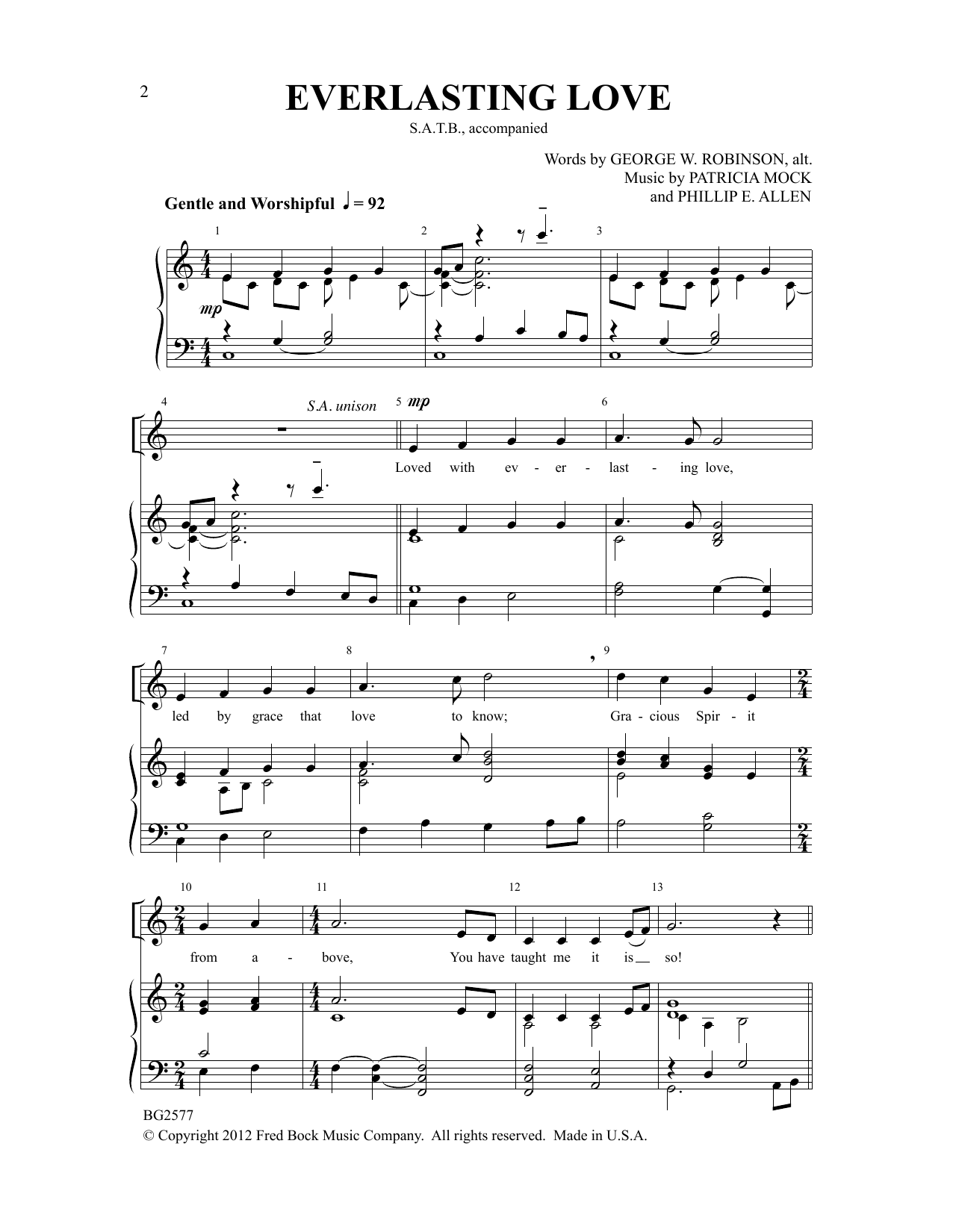 Patricia Mock & Phillip E. Allen Everlasting Love Sheet Music Notes & Chords for SATB Choir - Download or Print PDF