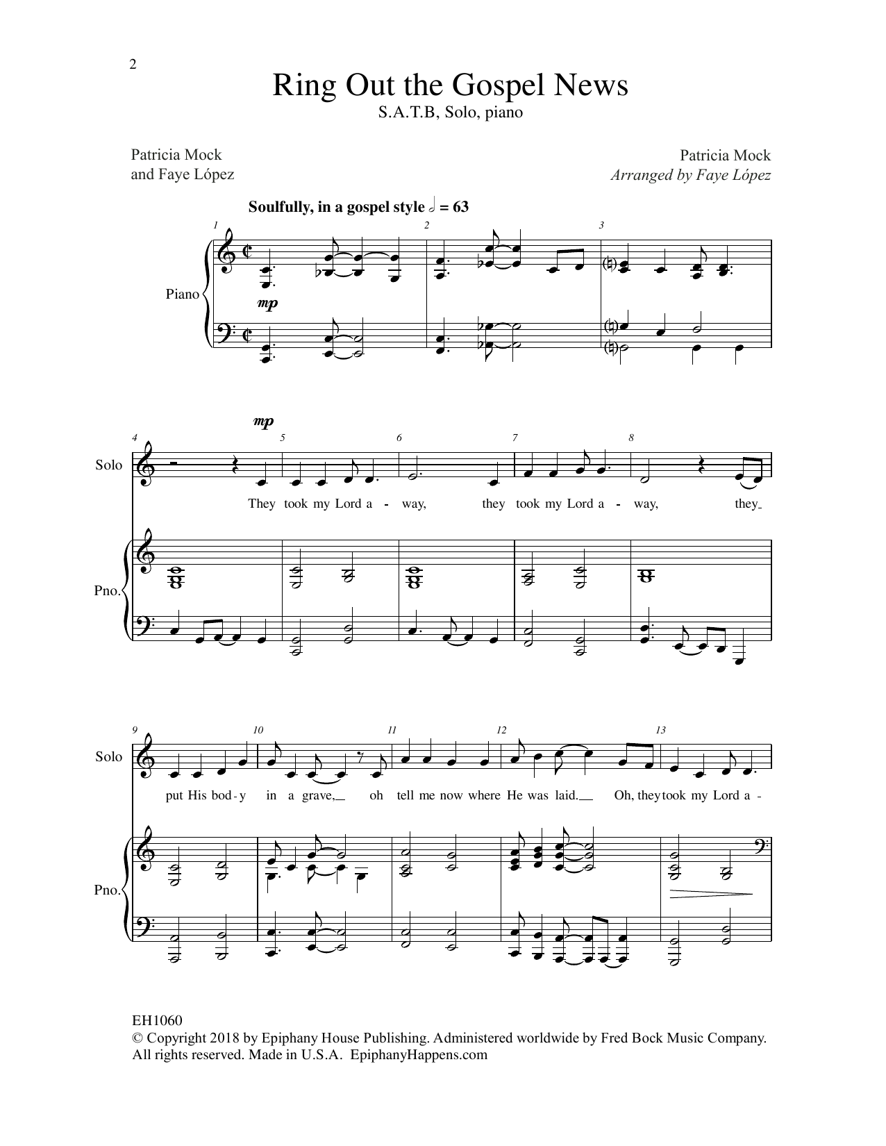 Patricia Mock Ring Out the Gospel News Sheet Music Notes & Chords for Choral - Download or Print PDF