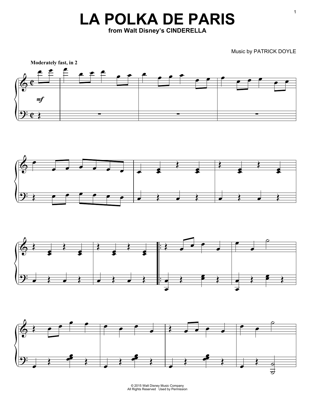 Patrick Doyle La Polka De Paris Sheet Music Notes & Chords for Piano - Download or Print PDF