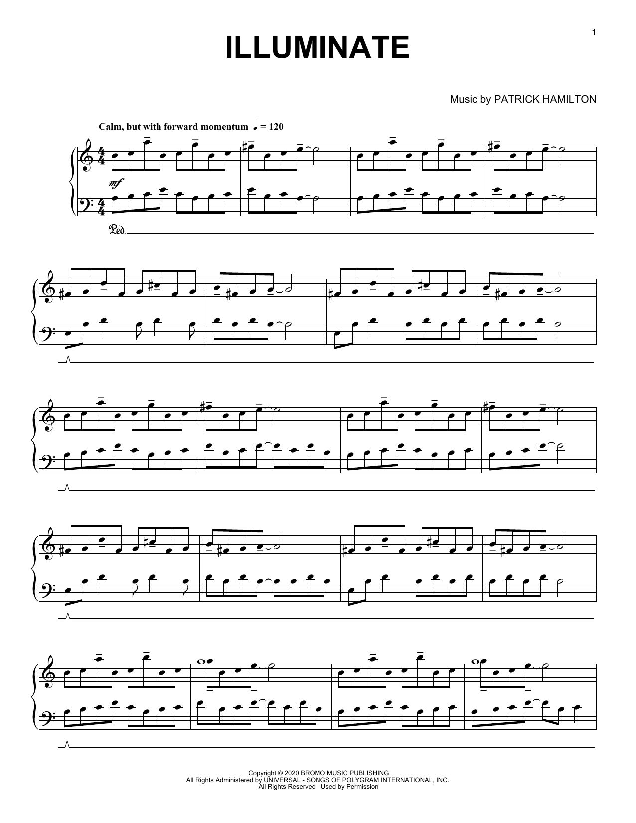 Patrick Hamilton Illuminate Sheet Music Notes & Chords for Piano Solo - Download or Print PDF