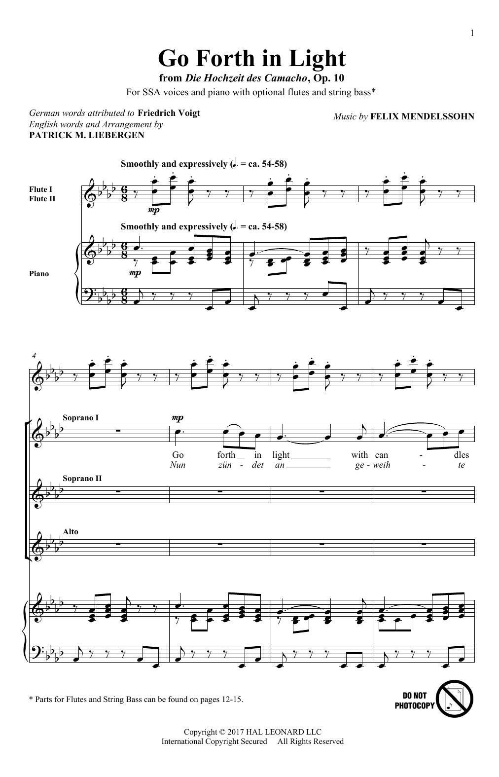 Patrick Liebergen Go Forth In Light! Sheet Music Notes & Chords for SSA - Download or Print PDF