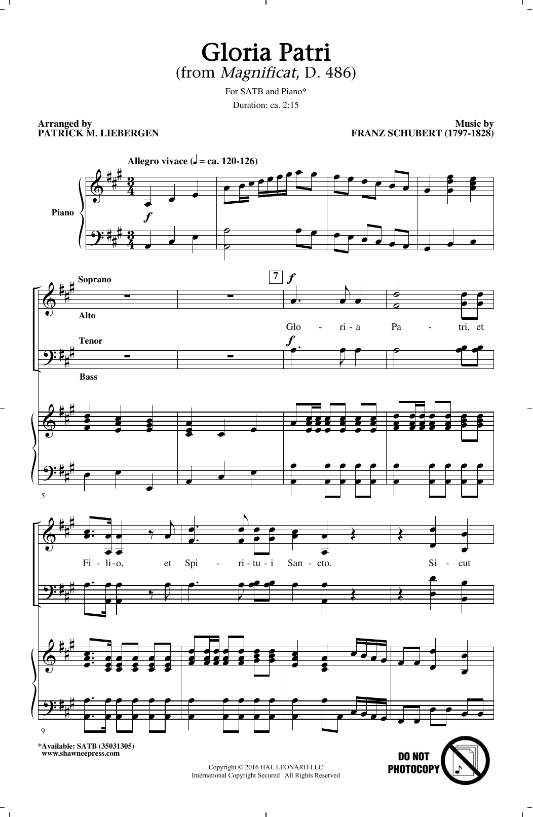 Patrick M. Liebergen Gloria Patri Sheet Music Notes & Chords for SATB - Download or Print PDF