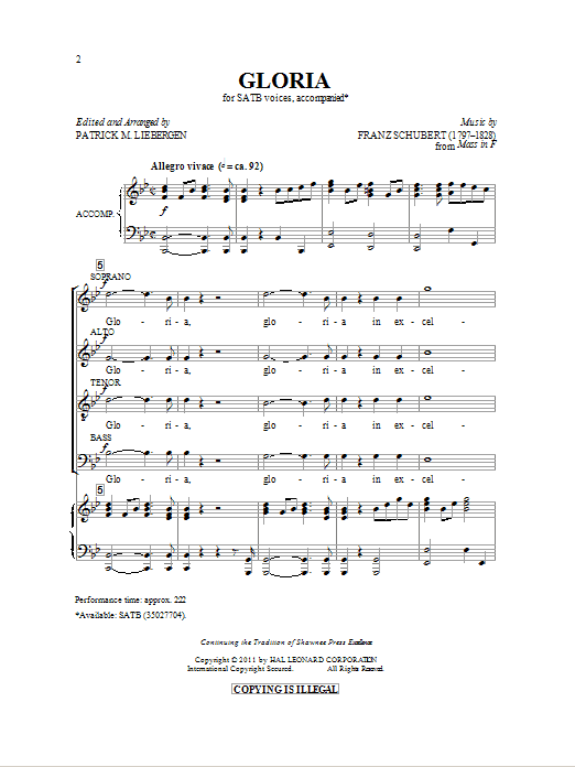 Patrick M. Liebergen Gloria Sheet Music Notes & Chords for SATB - Download or Print PDF