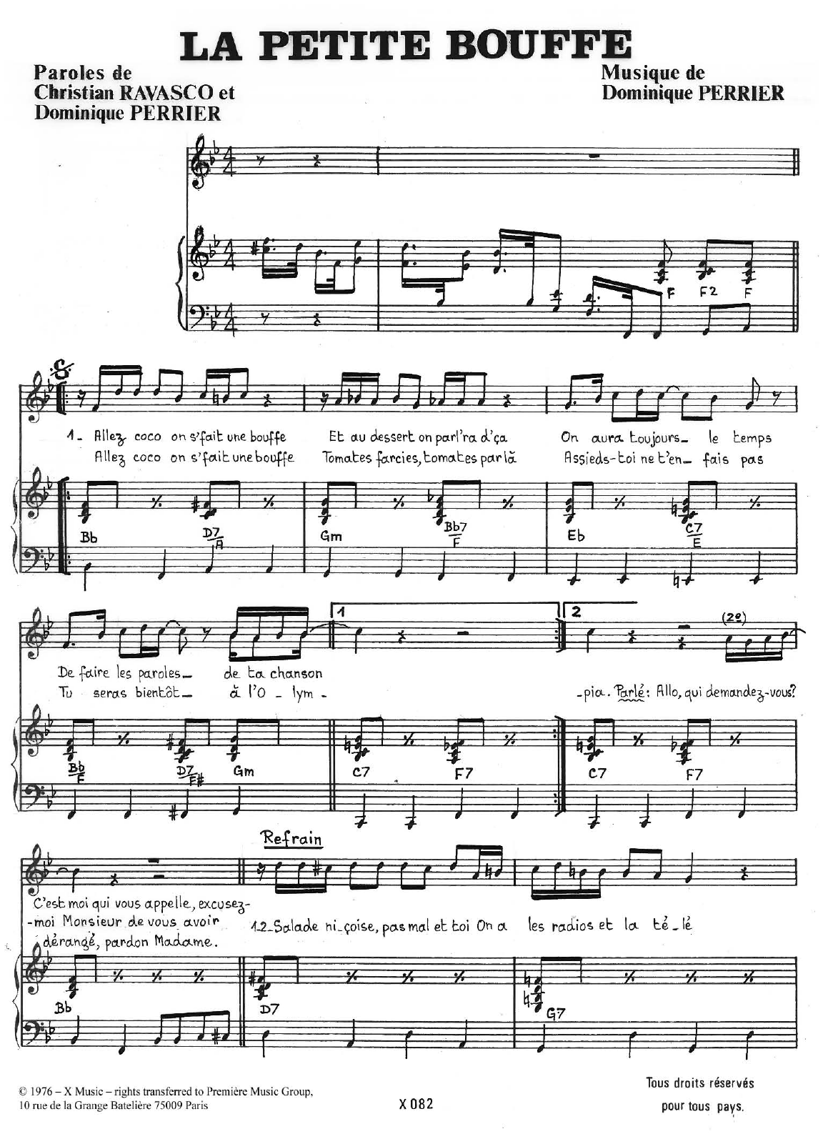 Patrick Topaloff La Petite Bouffe Sheet Music Notes & Chords for Piano & Vocal - Download or Print PDF