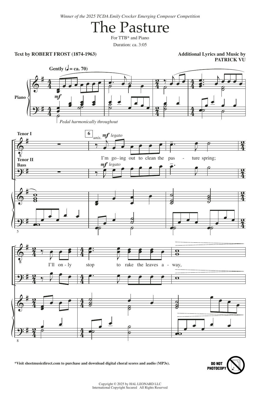 Patrick Vu The Pasture Sheet Music Notes & Chords for Choir - Download or Print PDF Patrick Vu The Pasture Sheet Music Notes & Chords for Choir - Download or Print PDF