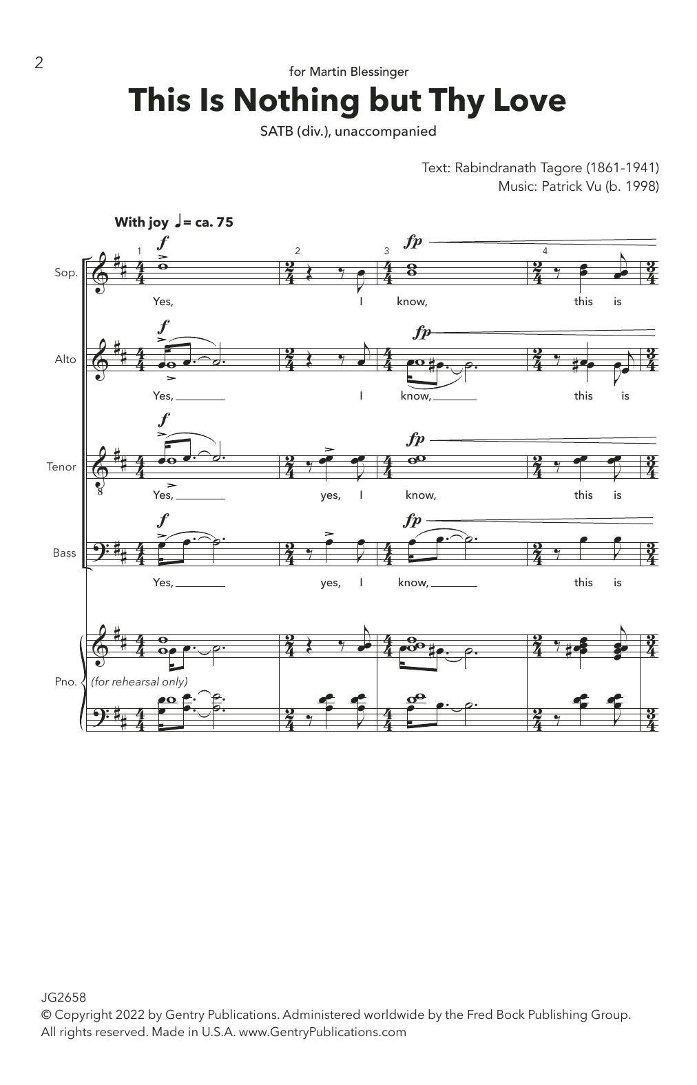 Patrick Vu This Is Nothing But Thy Love Sheet Music Notes & Chords for Choir - Download or Print PDF