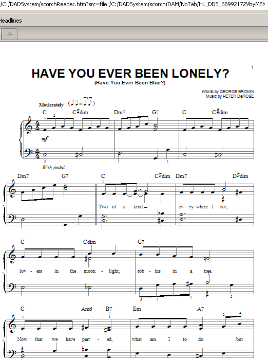 Patsy Cline & Jim Reeves Have You Ever Been Lonely? (Have You Ever Been Blue?) Sheet Music Notes & Chords for Easy Piano - Download or Print PDF