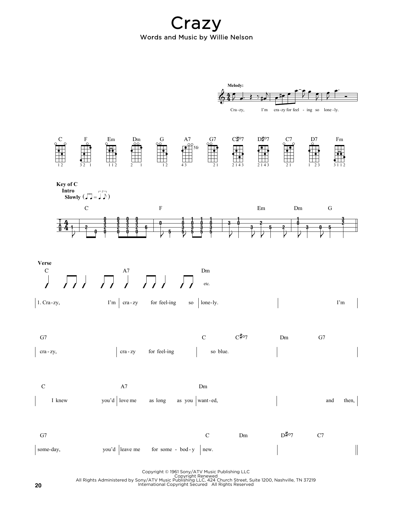 Patsy Cline Crazy (arr. Fred Sokolow) Sheet Music Notes & Chords for Mandolin - Download or Print PDF