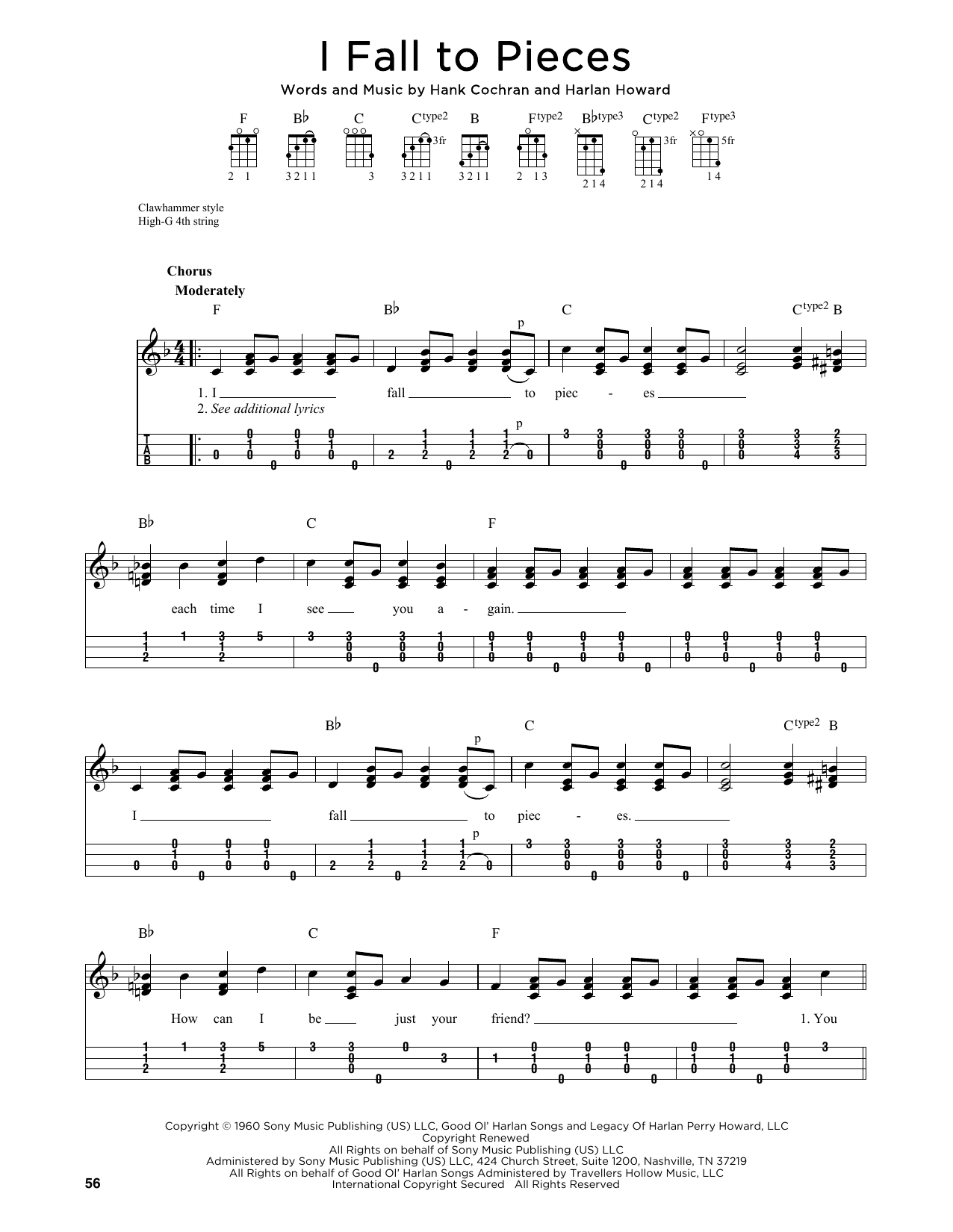 Patsy Cline I Fall To Pieces (arr. Jim Schustedt) Sheet Music Notes & Chords for Ukulele - Download or Print PDF