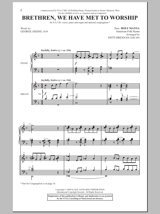 Patti Drennan Brethren, We Have Met To Worship Sheet Music Notes & Chords for SATB - Download or Print PDF