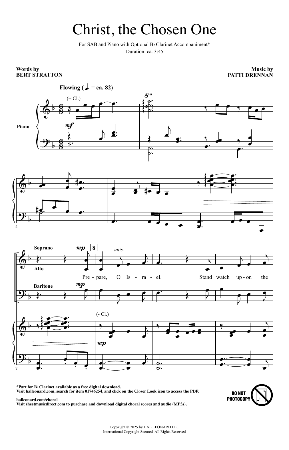 Patti Drennan Christ, The Chosen One Sheet Music Notes & Chords for SAB Choir - Download or Print PDF