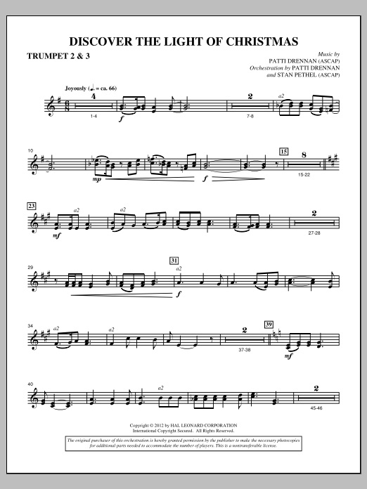Patti Drennan Discover The Light Of Christmas - Bb Trumpet 2,3 Sheet Music Notes & Chords for Choir Instrumental Pak - Download or Print PDF