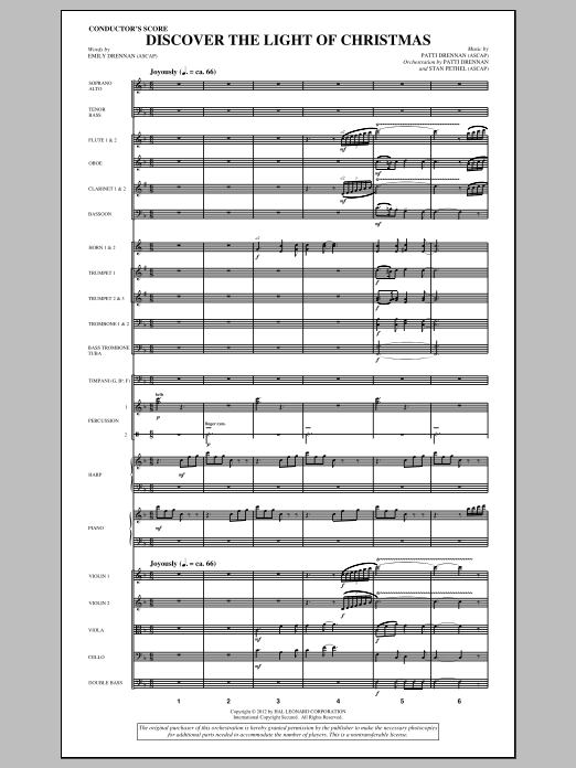 Patti Drennan Discover The Light Of Christmas - Score Sheet Music Notes & Chords for Choir Instrumental Pak - Download or Print PDF