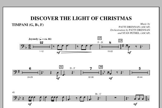 Patti Drennan Discover The Light Of Christmas - Timpani Sheet Music Notes & Chords for Choir Instrumental Pak - Download or Print PDF