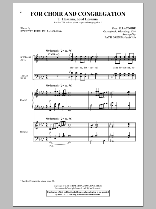 Patti Drennan For Choir And Congregation, Volume 2 Sheet Music Notes & Chords for SATB - Download or Print PDF