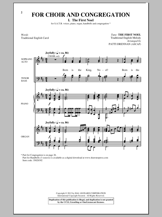 Patti Drennan For Choir And Congregation, Volume 3 Sheet Music Notes & Chords for Handbells - Download or Print PDF