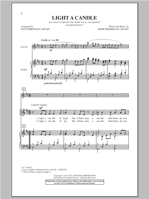 Patti Drennan Light A Candle Sheet Music Notes & Chords for Choral - Download or Print PDF