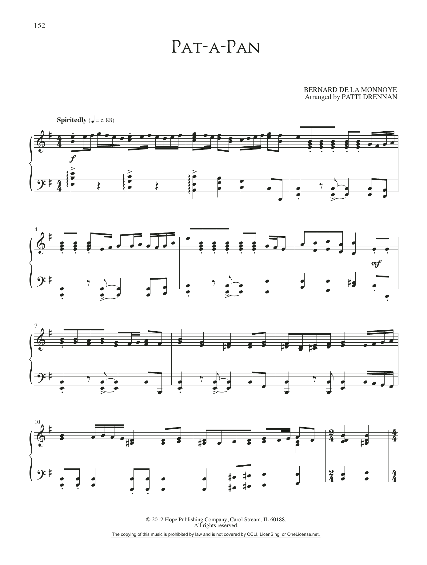Patti Drennan Pat-a-Pan Sheet Music Notes & Chords for Piano Solo - Download or Print PDF