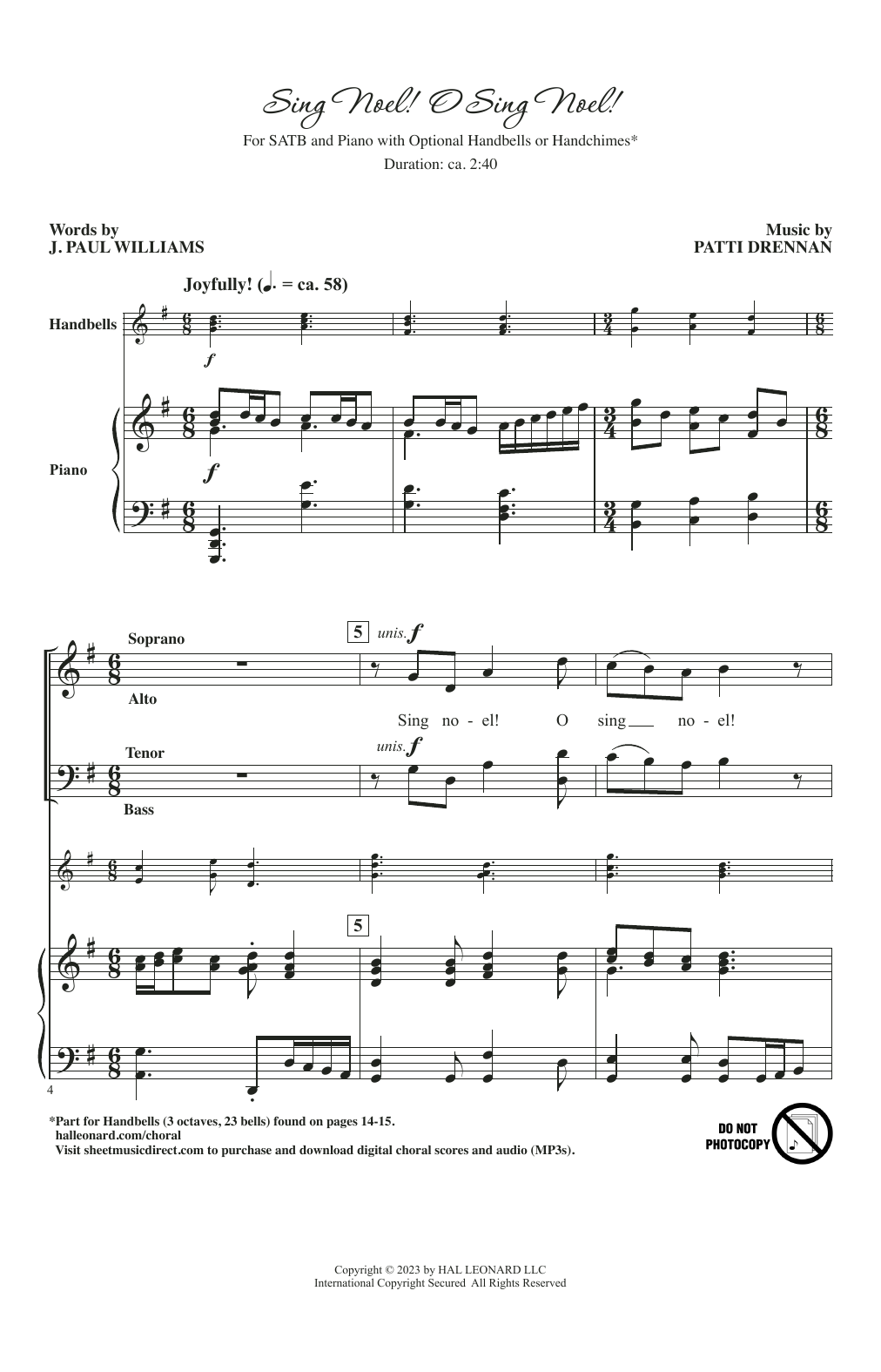 Patti Drennan Sing Noel! O Sing Noel! Sheet Music Notes & Chords for SATB Choir - Download or Print PDF