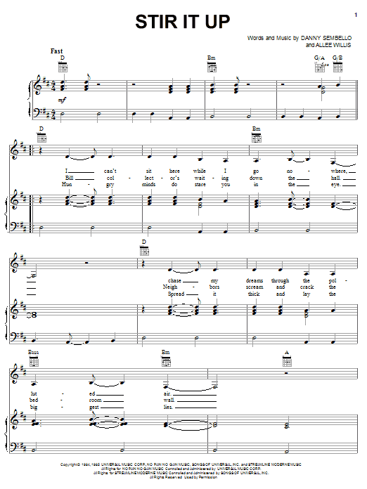 Patti LaBelle And Joss Stone Stir It Up Sheet Music Notes & Chords for Piano, Vocal & Guitar (Right-Hand Melody) - Download or Print PDF