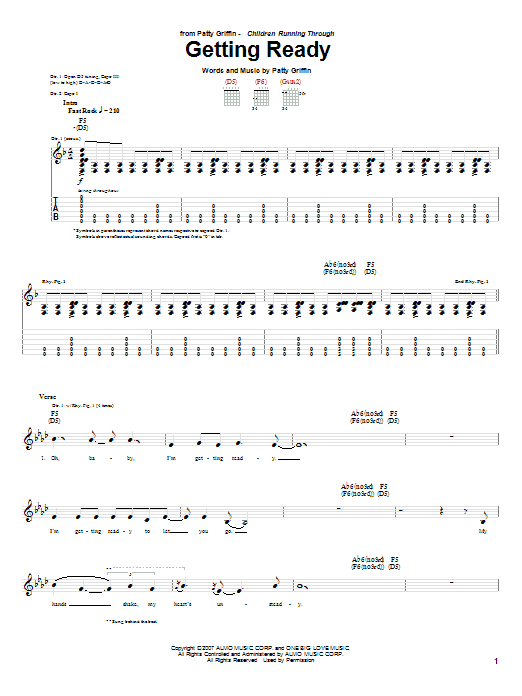 Patty Griffin Getting Ready Sheet Music Notes & Chords for Guitar Tab - Download or Print PDF
